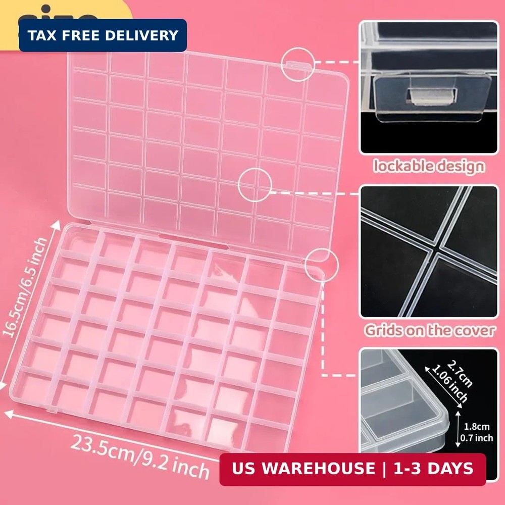 IOOLEEM 42 Grids Plastic Bead Organizer Box, Organizer Container Storage Box, Di