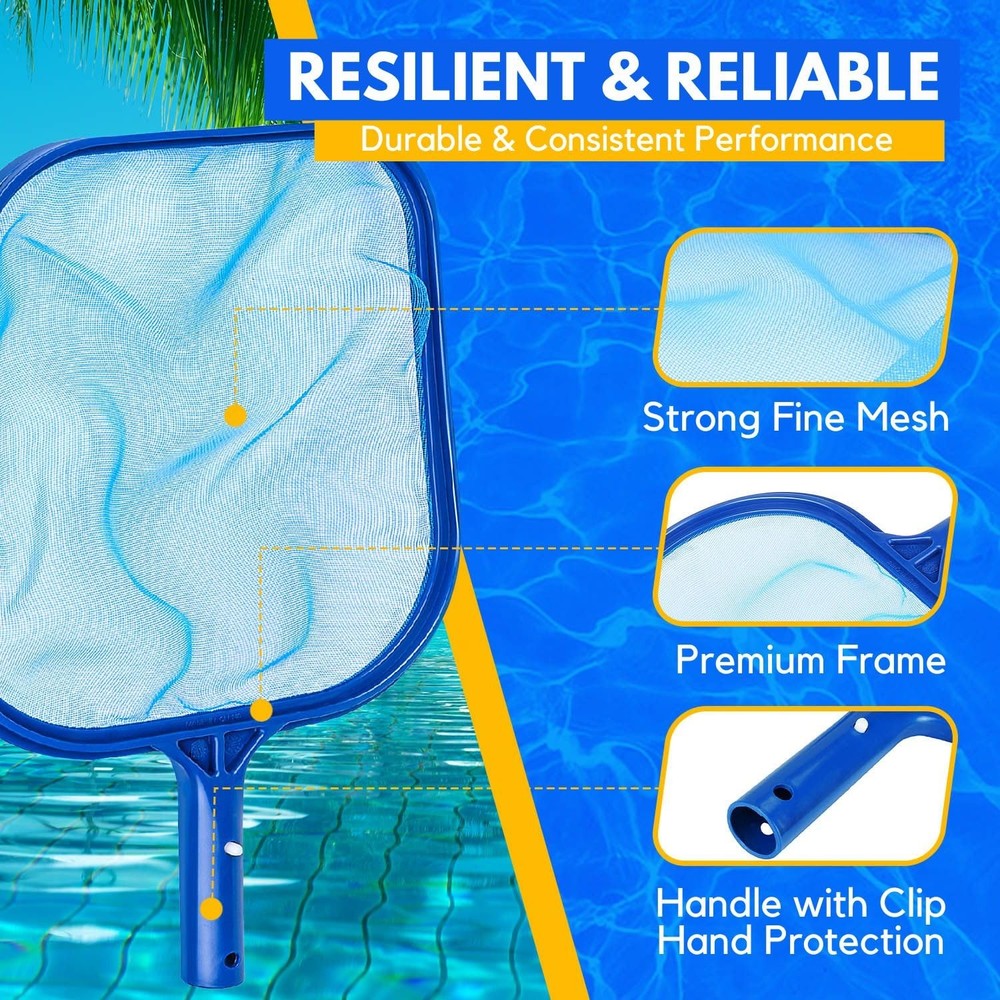 Pool Skimmer Mesh Net Leaf Rake Pool Replacement Cleaner Maintenance Tool wit...