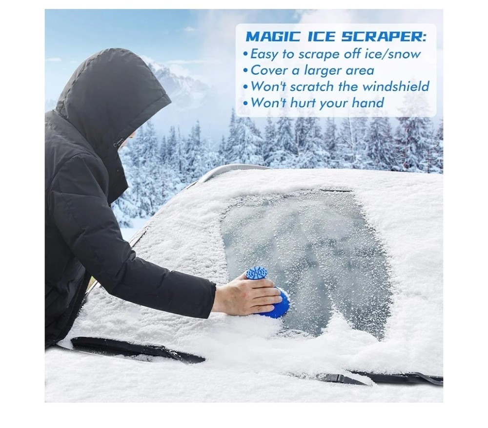 Magical Ice Scrapers for Car Windshield - 2 Pack Cone Magic Car Ice Scraper