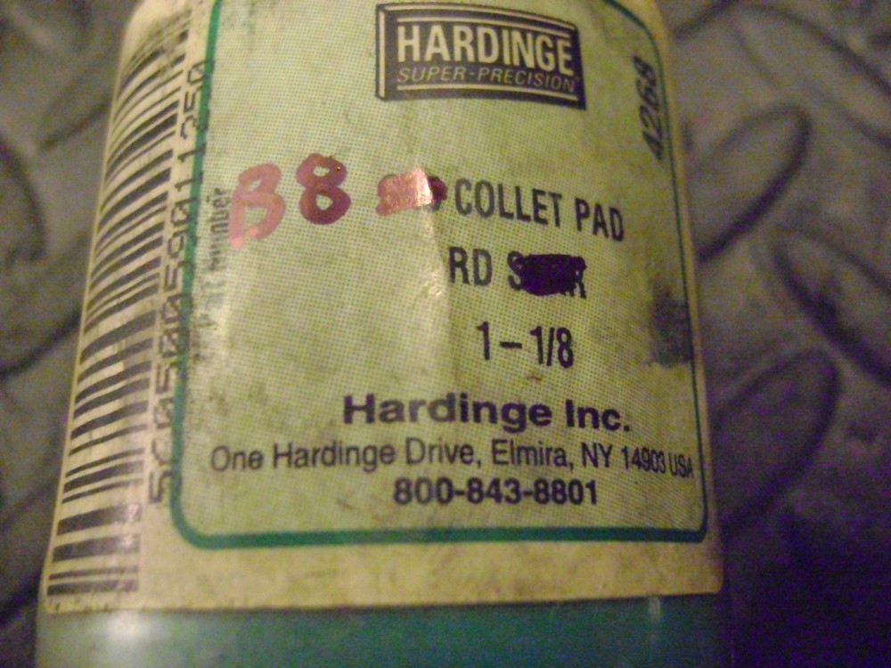 Hardinge 1-1/8" Round B8 Collet Pad