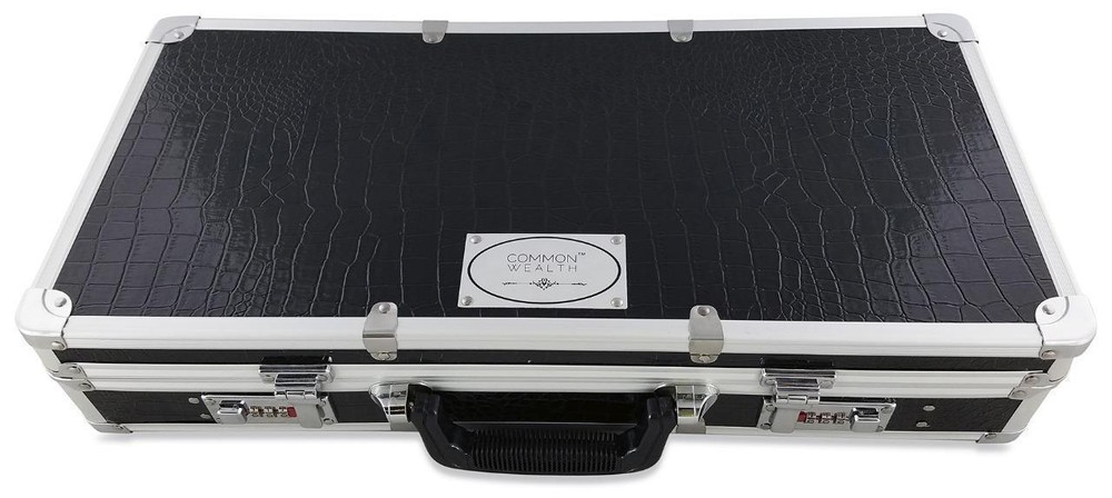 Common Wealth Silver Barber Lock Case Organizer Clippers Trimmers Tools Holder