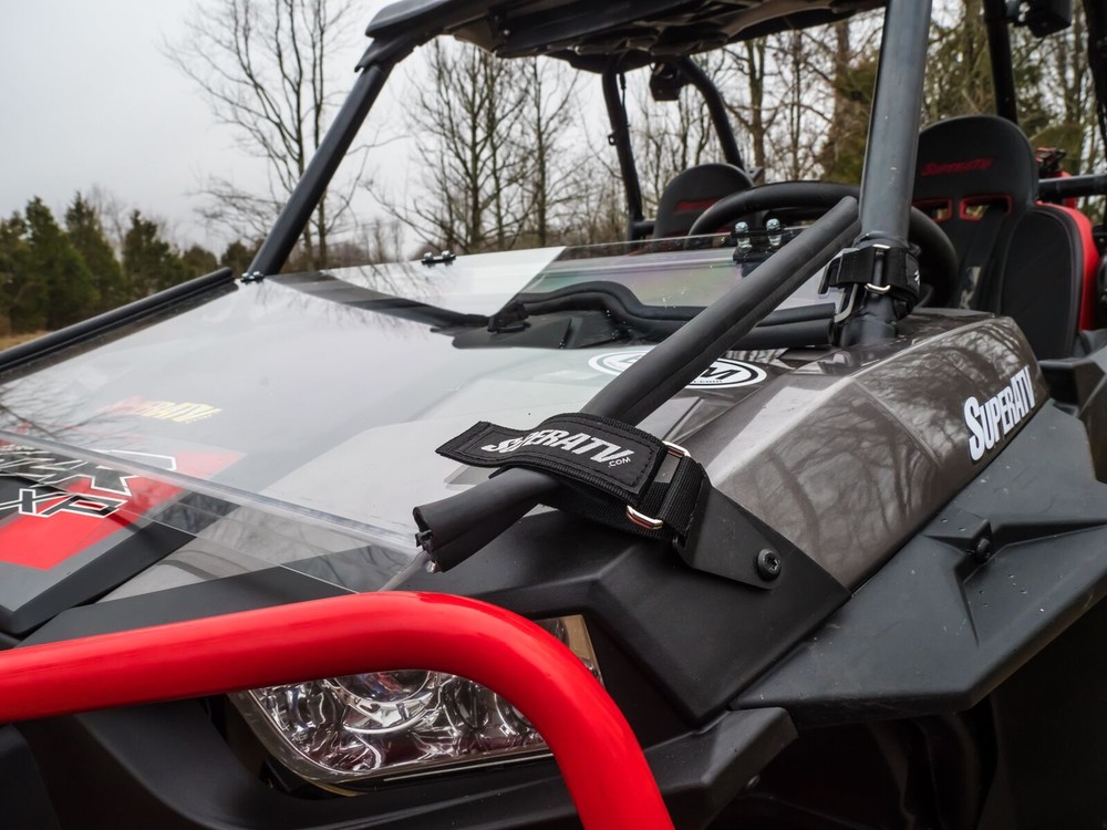 SuperATV Polaris RZR 900 Flip / Fold Down Clear Scratch Resistant Windshield