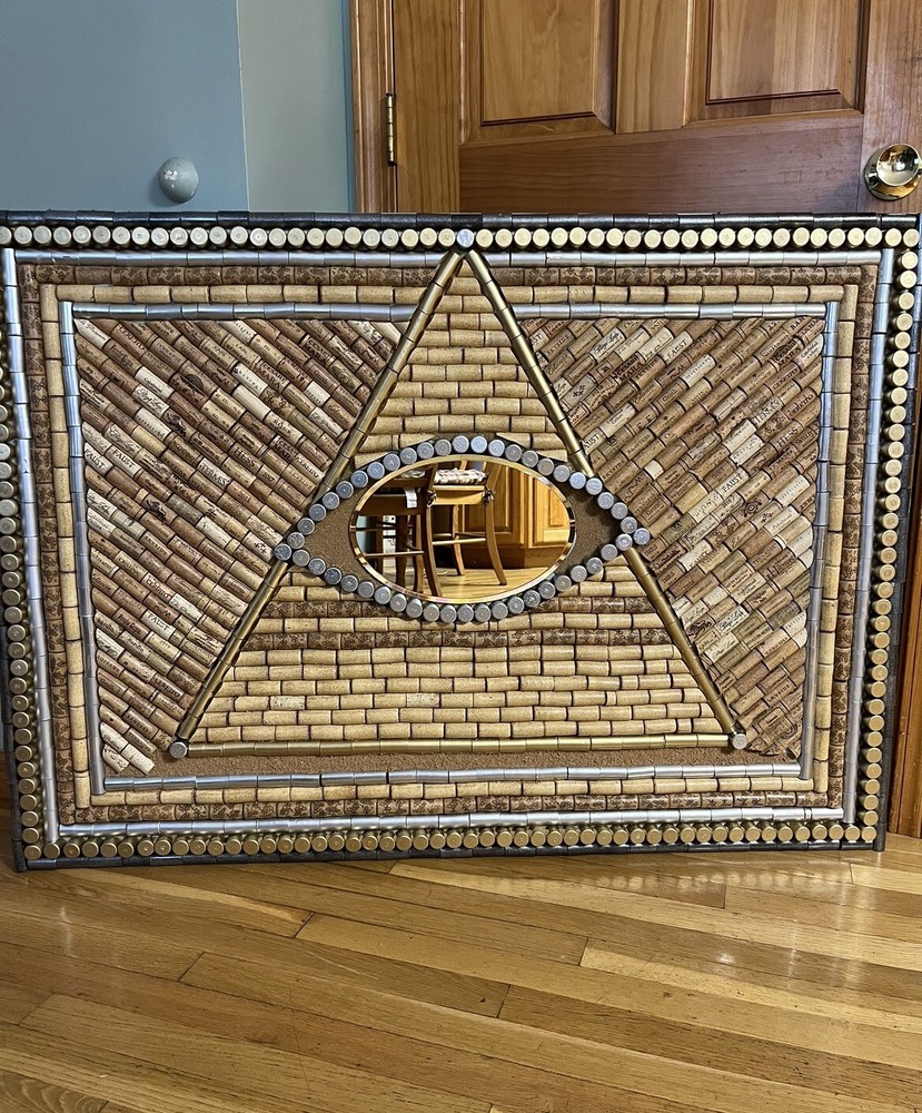 iluminati all seeing third eye wine cork mural #wineworkz