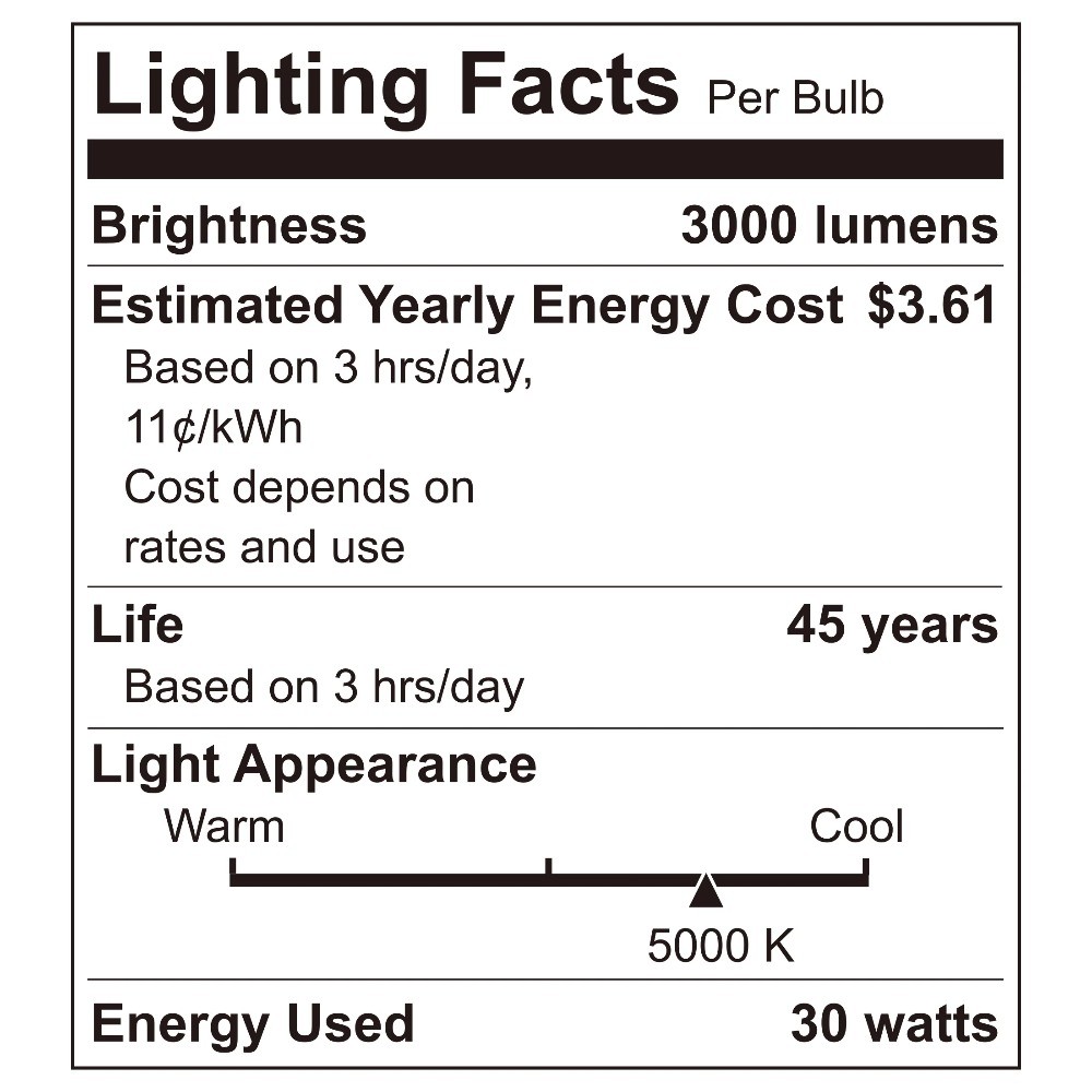 Great Value LED Daylight Garage Light, 30-Watt ，3 Adjustable Lighted Blades
