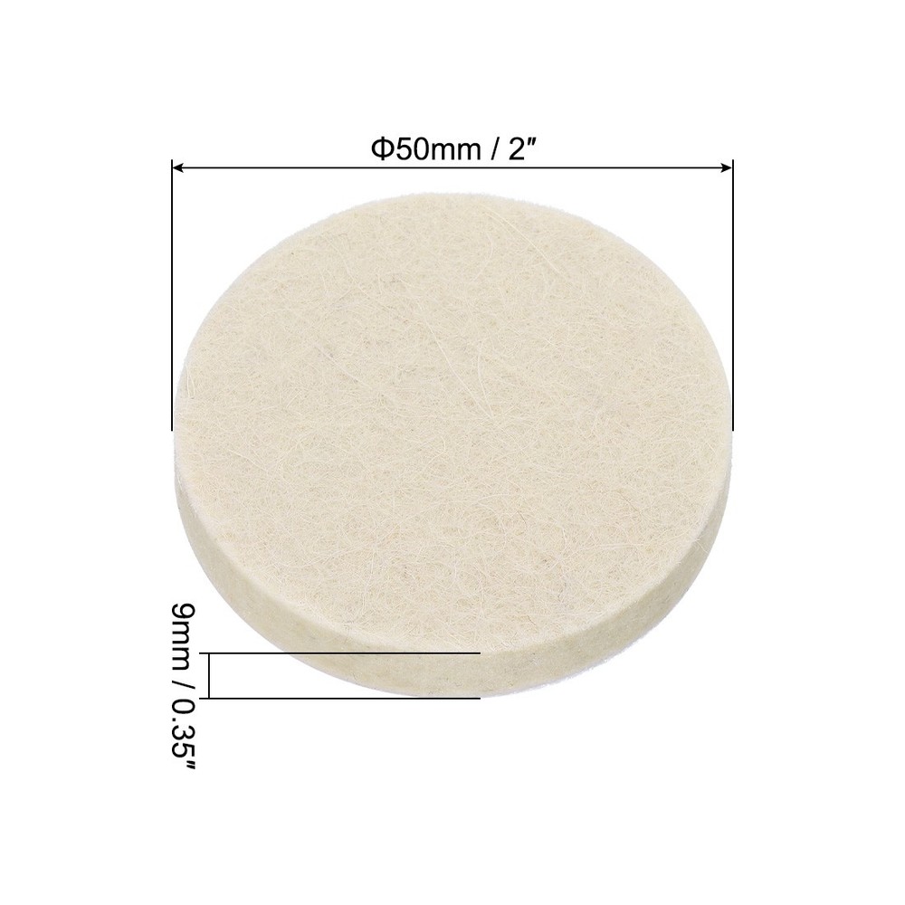 2-Inch Wool Polishing Pad Hook and Loop Buffing Wheel 17Pcs