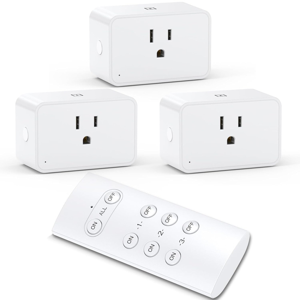 Wireless Electrical Outlets with Remote Control, 1875W/15A, 100FT Range, ETL Lis