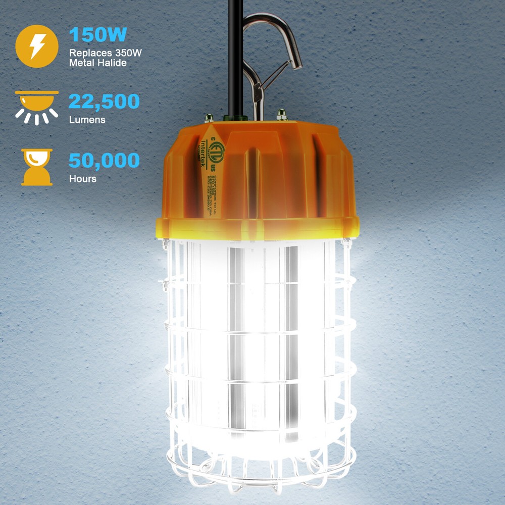 150Watt LED Temporary Work Light Construction Jobsite Basement Protable Lighting