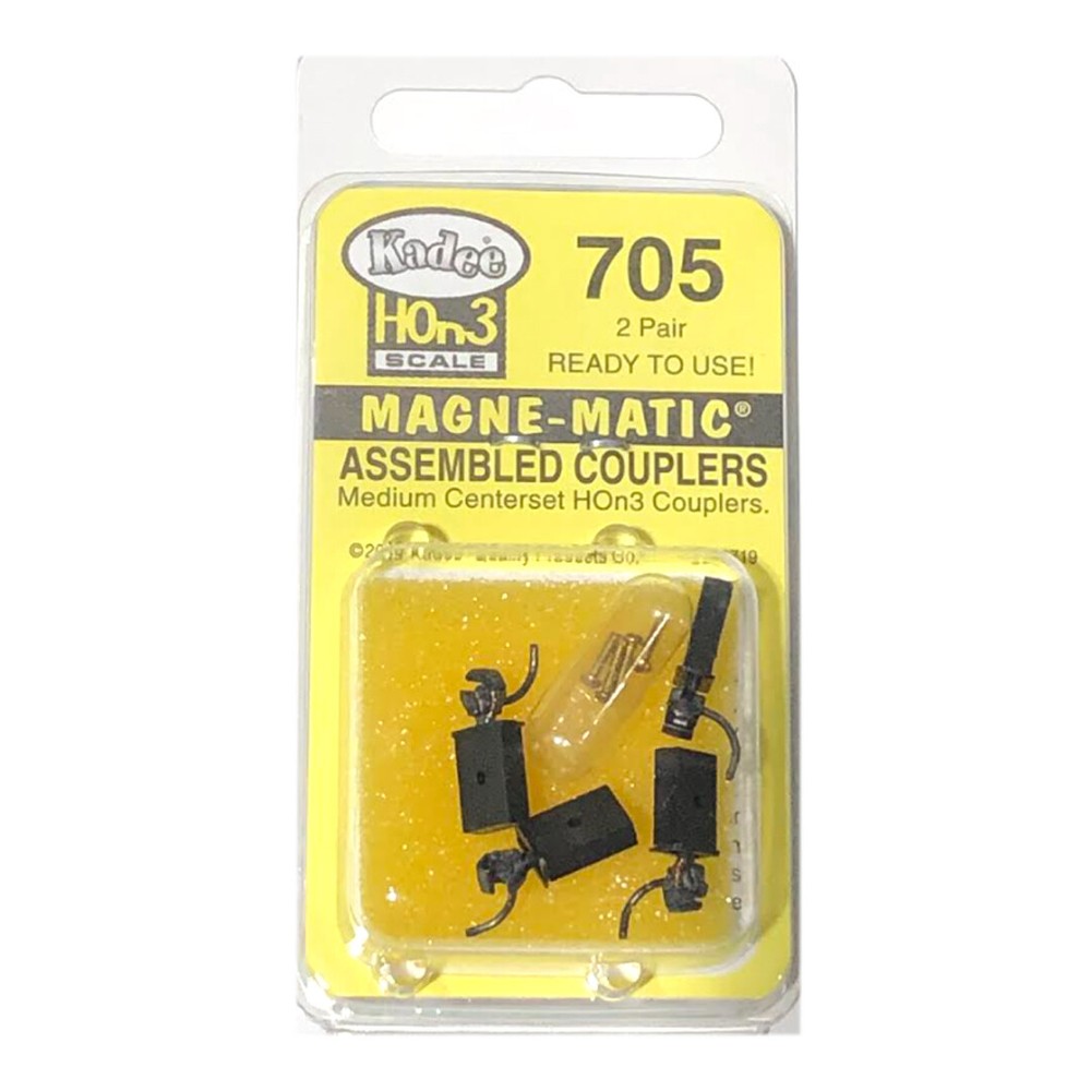 Kadee #705 Assembled Metal Couplers - Medium Centerset 2 Pair : HOn3 Scale