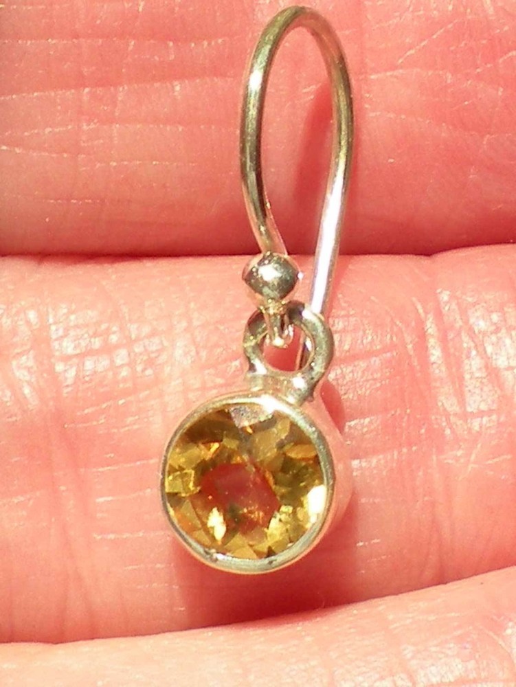 Citrine Earrings - Sterling Silver j919a