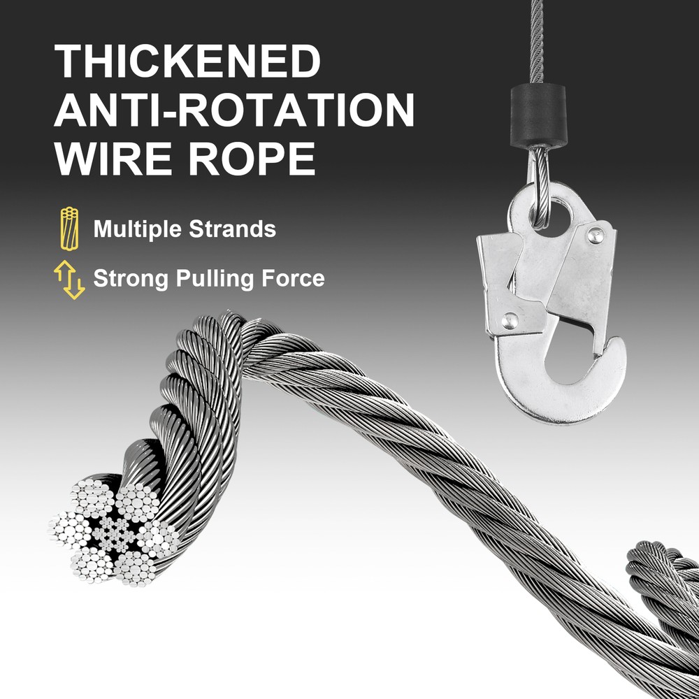 Fall Protection Self-Retracting Lifeline Lanyard 32FT W/Locking Hook Fall Arrest