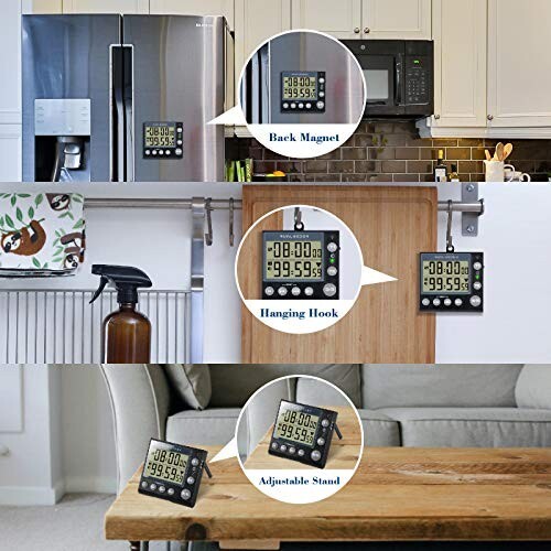 Digital Kitchen Timer/Clock, Alarm Cooking Positive Count Down with Magnetic