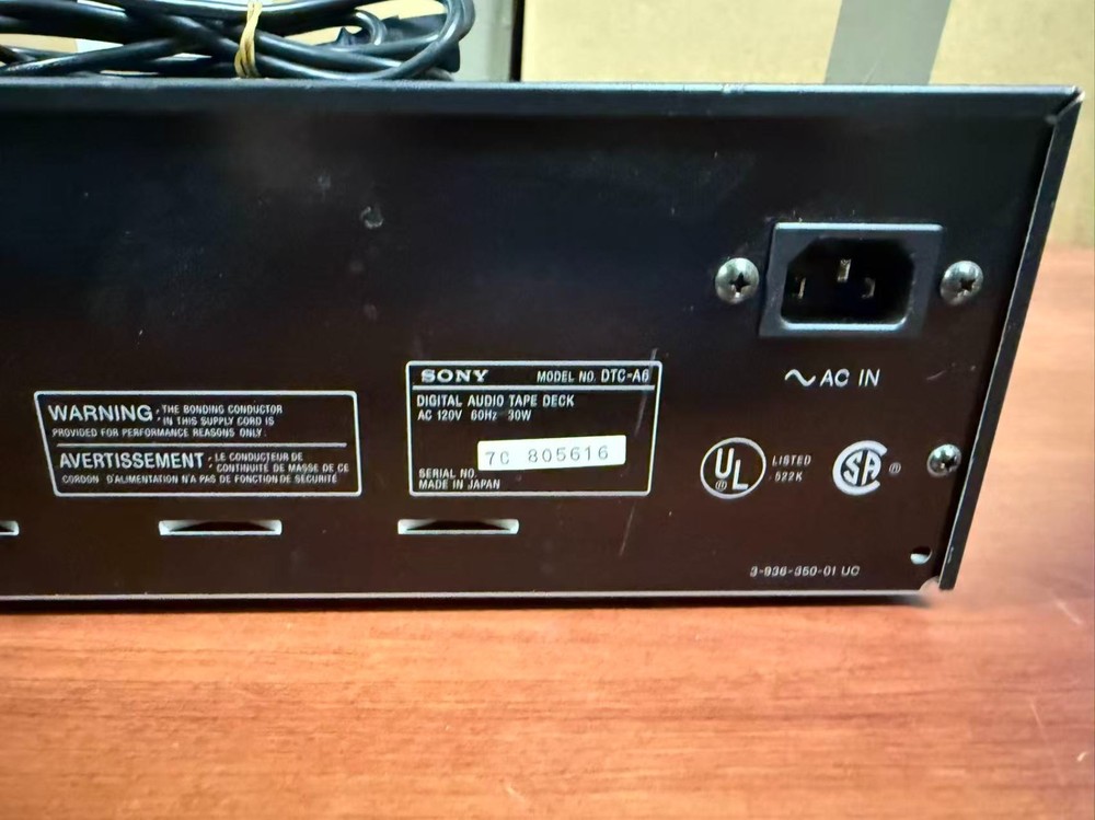 SONY DTC-A6 DAT DIGITAL AUDIO TAPE DECK
