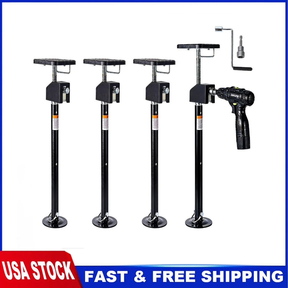 4 x RV Slide Out Supports Jack with a Flat Top Support Block for Campers &RVs