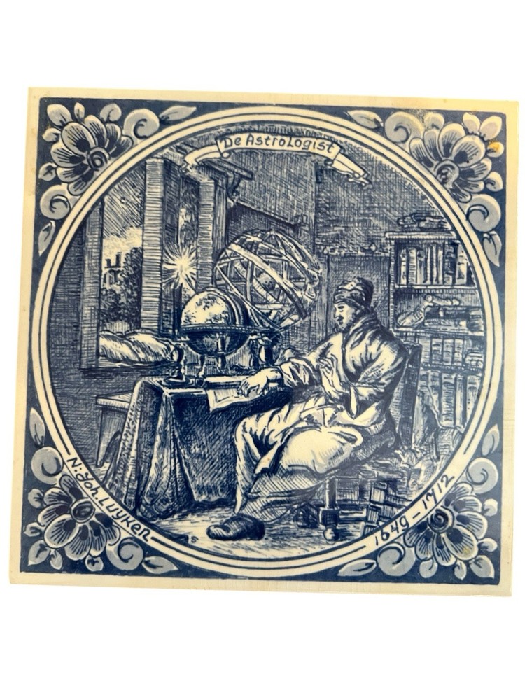 Delft Blue Tile De Astrologist 6”