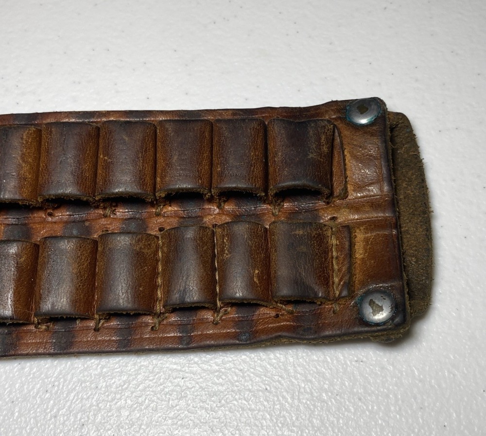 Leather 12 Loop Ammo Belt Holder Brown