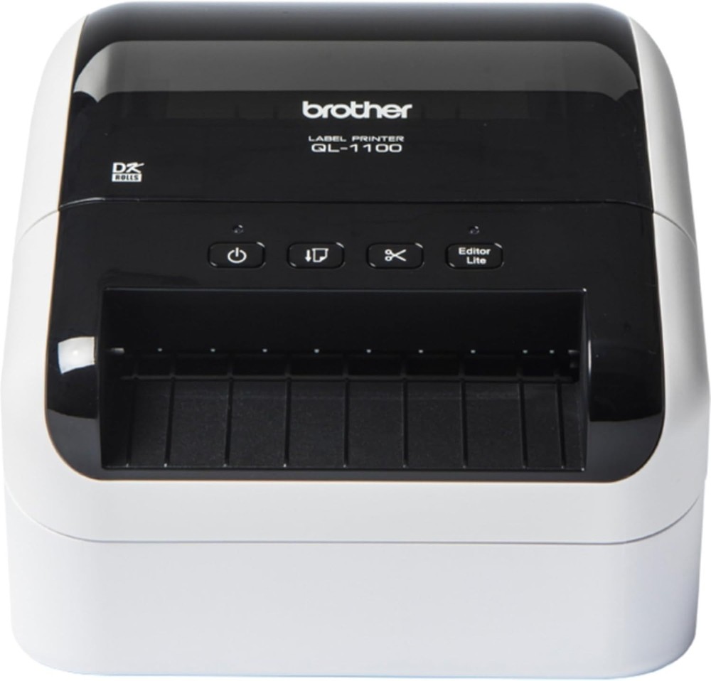 Brother QL-1100 Wide Format, Postage & Barcode Thermal Label Printer, White