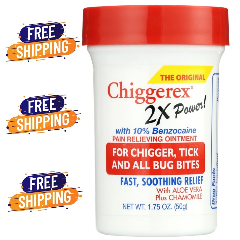 Chiggerex 2x Medicated Ointment: Chiggers, Mosquito, Bug Bites, 1.75oz..+