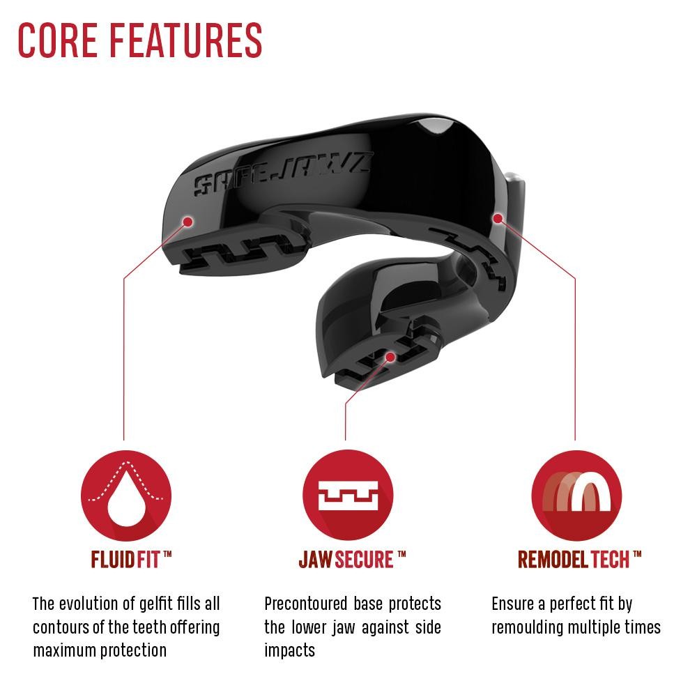 Safejawz Teeth Protector Intro Black+ Box
