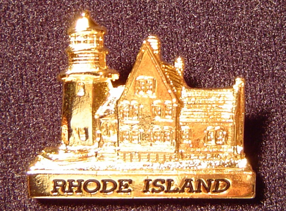Rhode Island lighthouse pin,Southeast Light,gold plated
