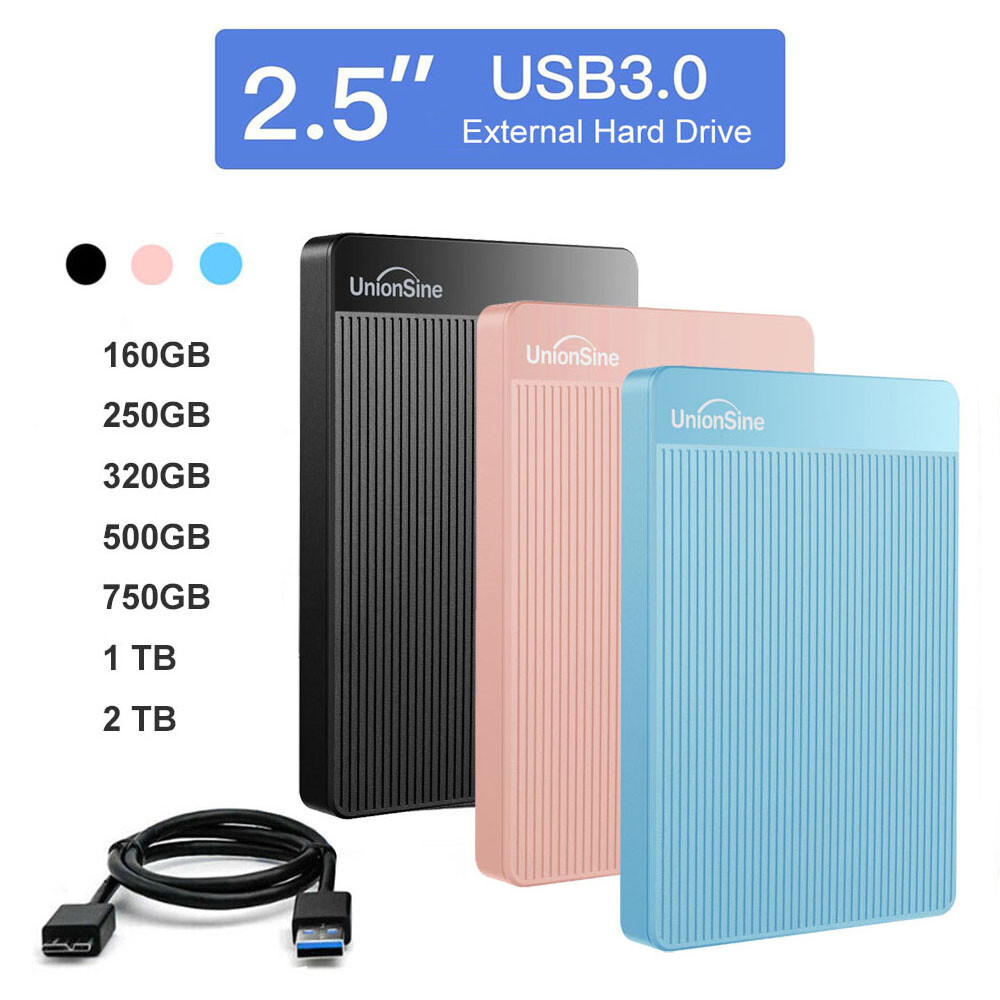 1TB 2TB USB 3.0 External Hard Drive, Plug and Play for Windows11/Mac Laptop PC