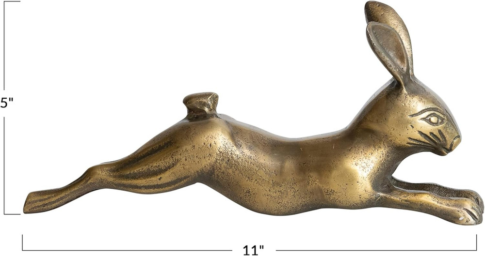 Decorative Embossed Aluminum Rabbit, Antique Brass