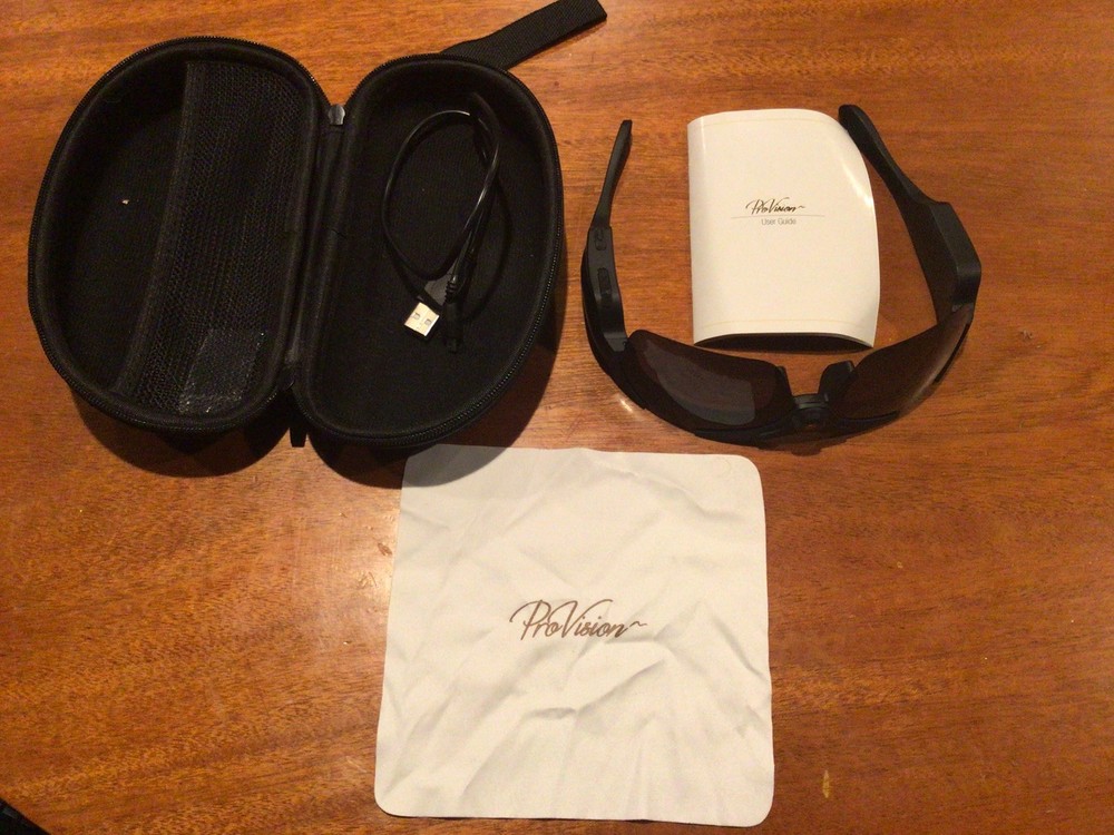 ProVision HD Video Sunglasses Includes Case, Cable & User Guide Never Worn/Used