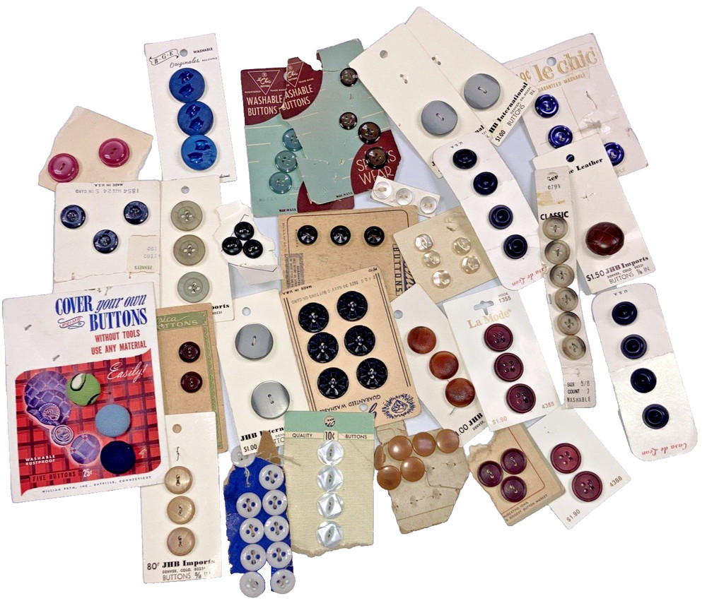 Large Mixed Lot of 100 Assorted Colors Plastic and Wood Buttons