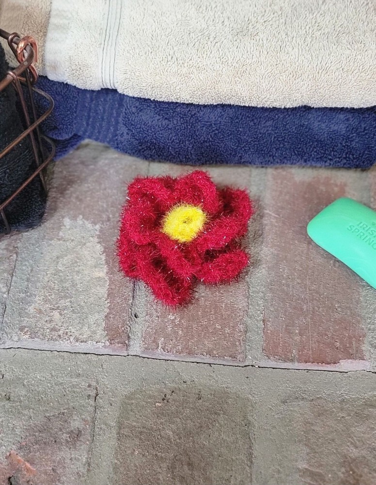Red and Yellow Flower Scrubby