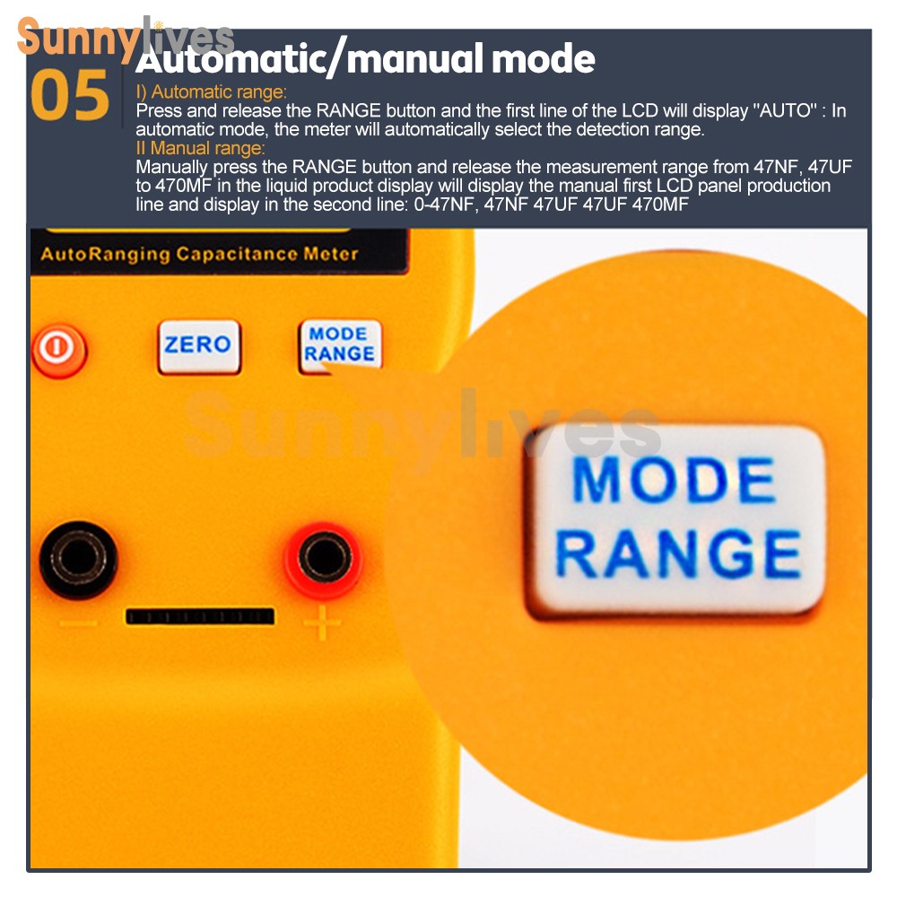 LCD High-precision Capacitor Meter Auto Range Handheld Capacitor Circuit Tester