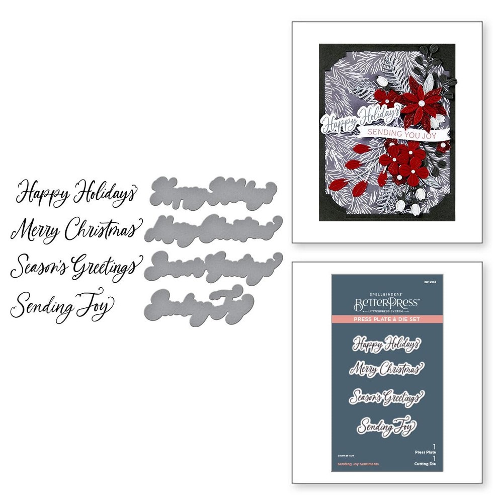 Sending Joy Sentiments Press Plate Metal