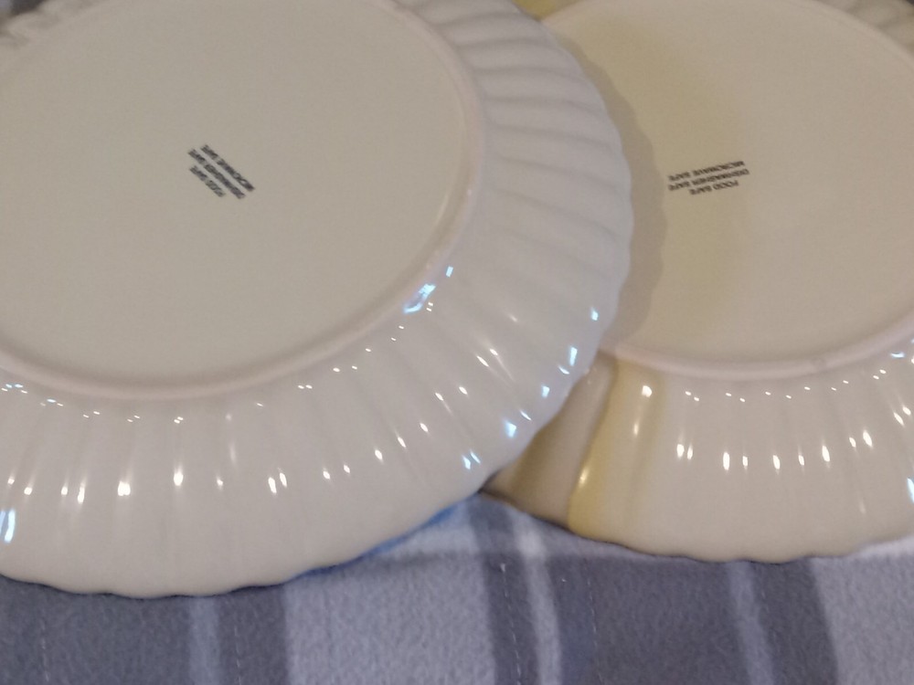 Market Square Dinnerware Plates Stoneware Scalloped Edging 2 Replacements 10.6"