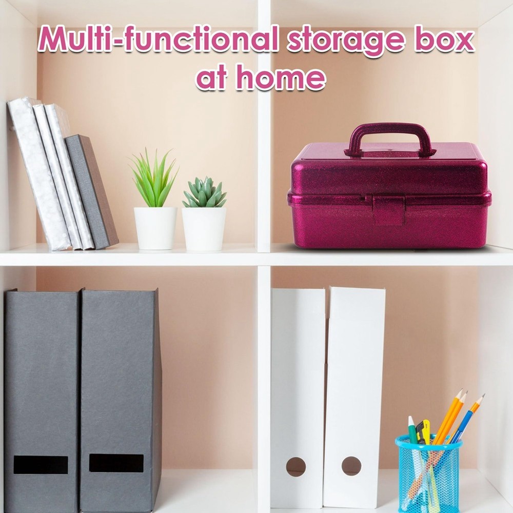 Glitter & Craft Tool Storage Box,3-Layer Stackable Carry Tackle Box Sewing1170