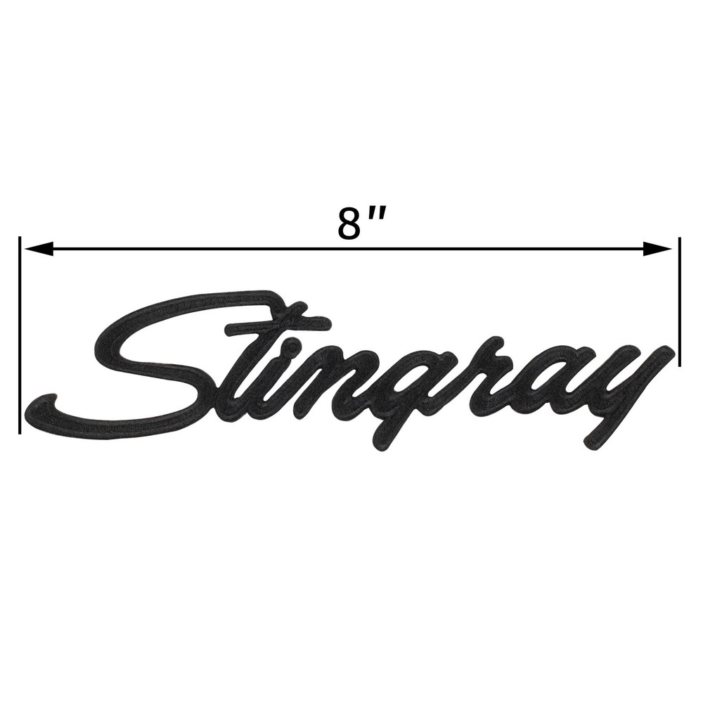 1969–1976 Corvette C3 Stingray Script Black Embroidered Patch Applique