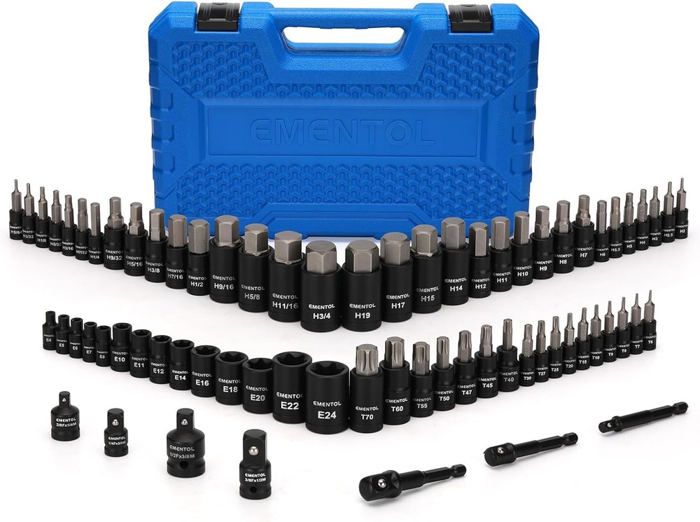 71 Piece Torx Bit & Hex Bit Socket Set Master Sae/Metric 1/4" 3/8" and 1/2"