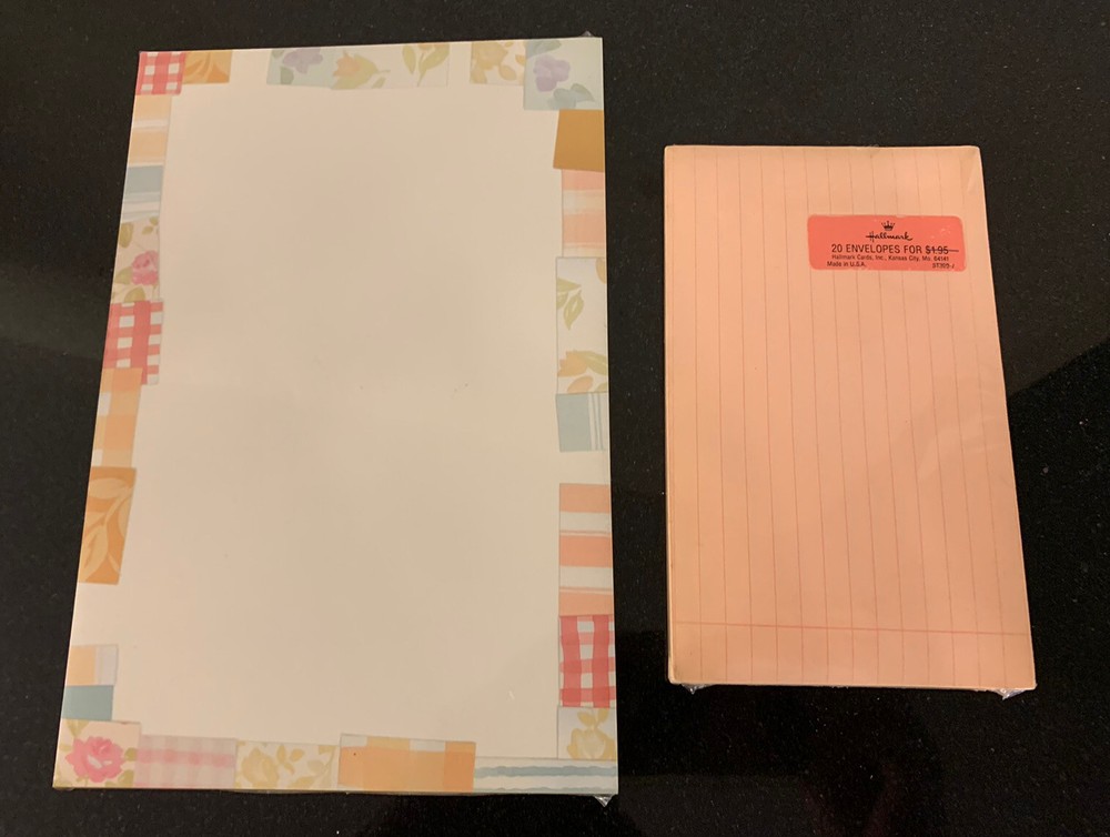 Vintage Hallmark Designed Tablet & Envelopes new sealed 40 sheets Patchwork