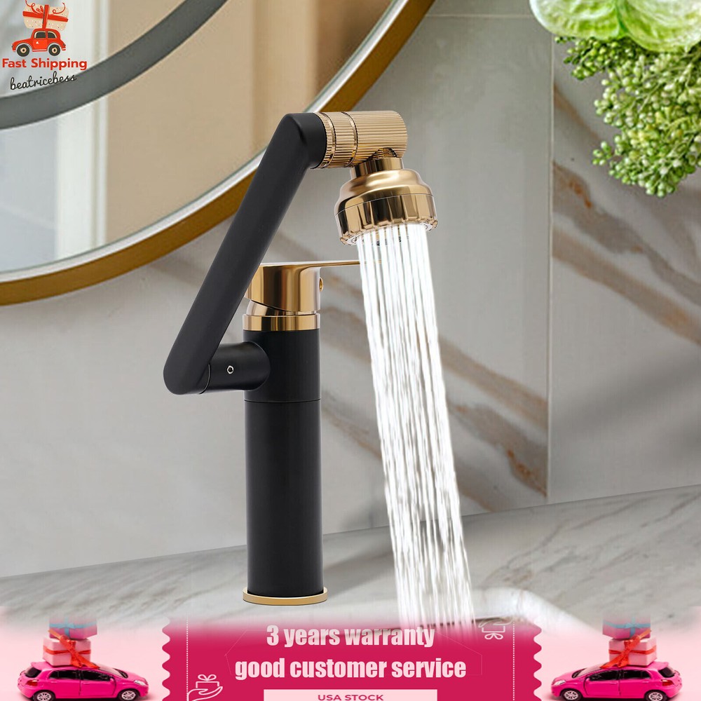 360?? Bathroom Sink Faucet Single Handle Waterfall Vanity Basin Mixer 2 Function