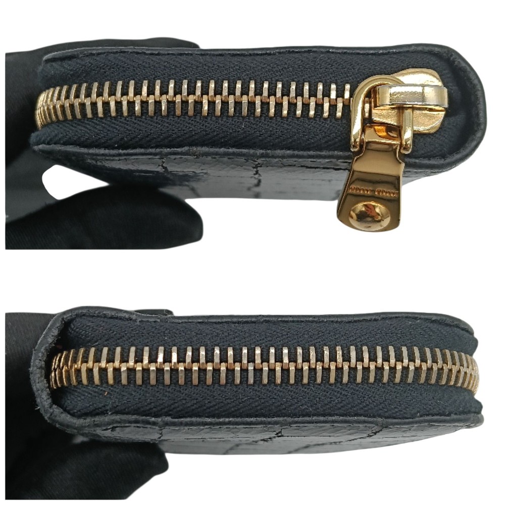 MIU MIU Coin Case Card Case Wallet Pattern Black