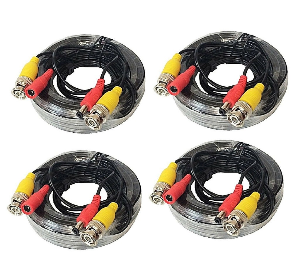 *4 PACK PREMIUM 25Ft. BNC EXTENSION CABLES FOR Lorex HD SYSTEMS-BL