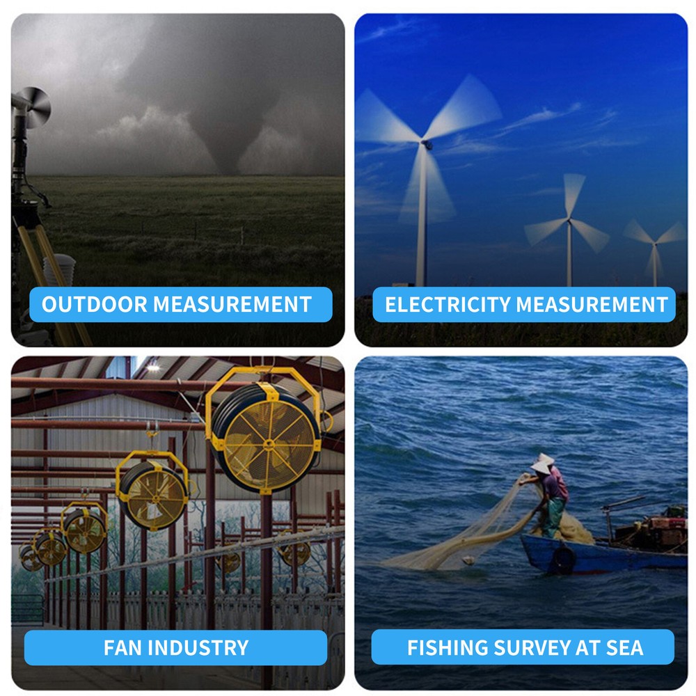 Handheld Digital LCD Anemometer with Relative Humidity Wind Speed Meter Tool 1X