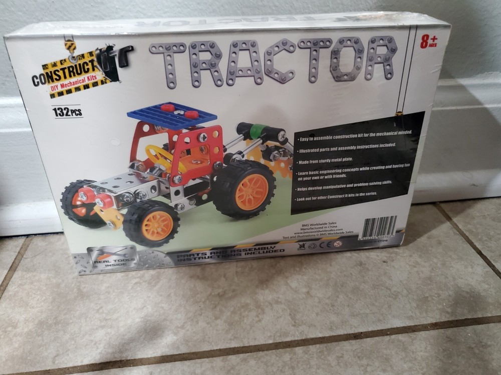 NEW! Construct It DIY Mechanical Kit  Tractor 132 Pcs Ages 8+
