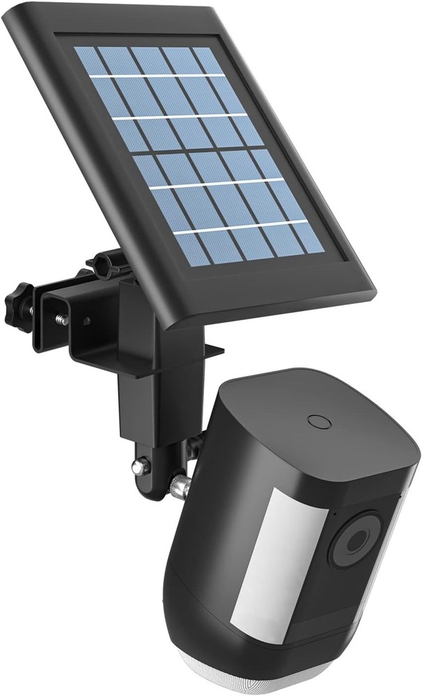 Universal 2-in-1 Gutter Mount for Ring Solar Panels and Cameras - Durable Black