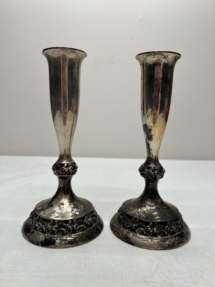 Vintage Sterling Silver Candlesticks Marked sterling