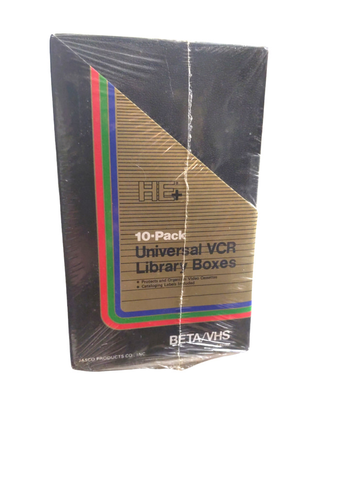 Jasco HE+ 10-Pack Universal VCR Library Boxes VHS / Beta Storage Boxes HE8698