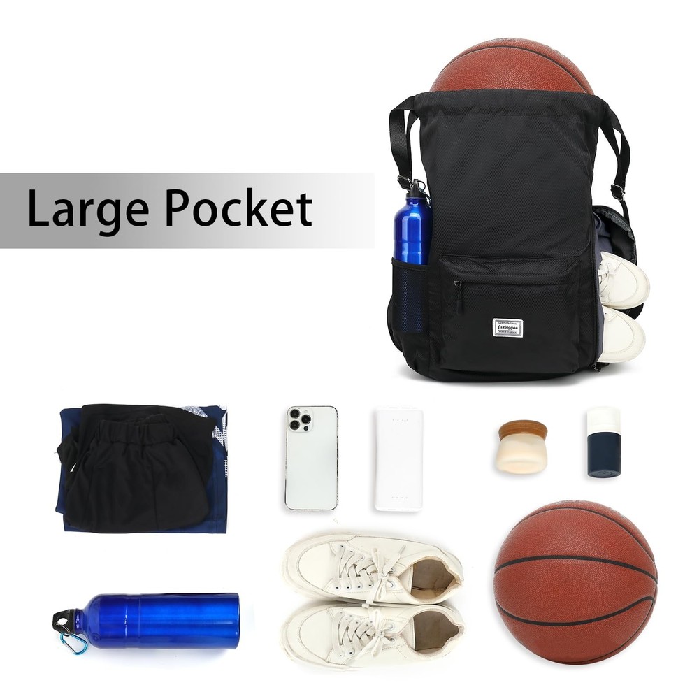 FUXINGYAO Drawstring Backpack Sports Gym Bag with Shoes Compartment, String B...