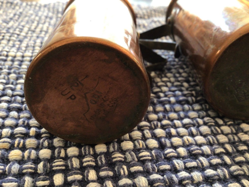 3 Vintage ODI Copper Tall Stacking Nesting Measuring Liquid Cups 1970's
