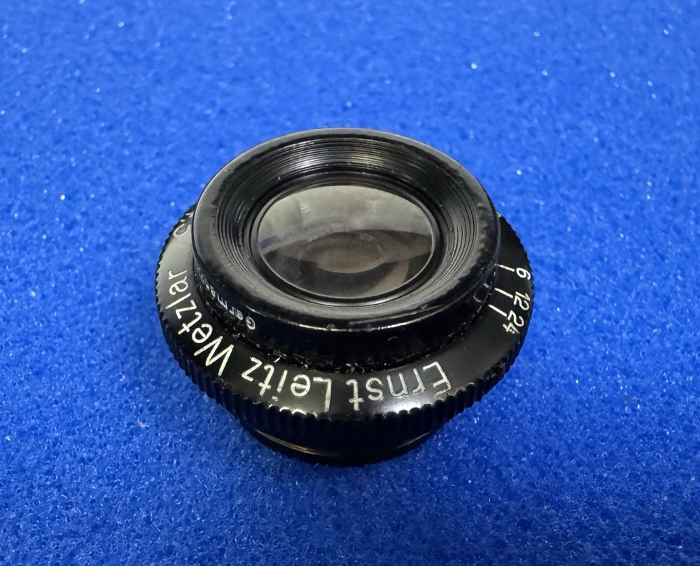Leitz Milar 50mm 1:4.5 Microscope Objective Lens With Aperture
