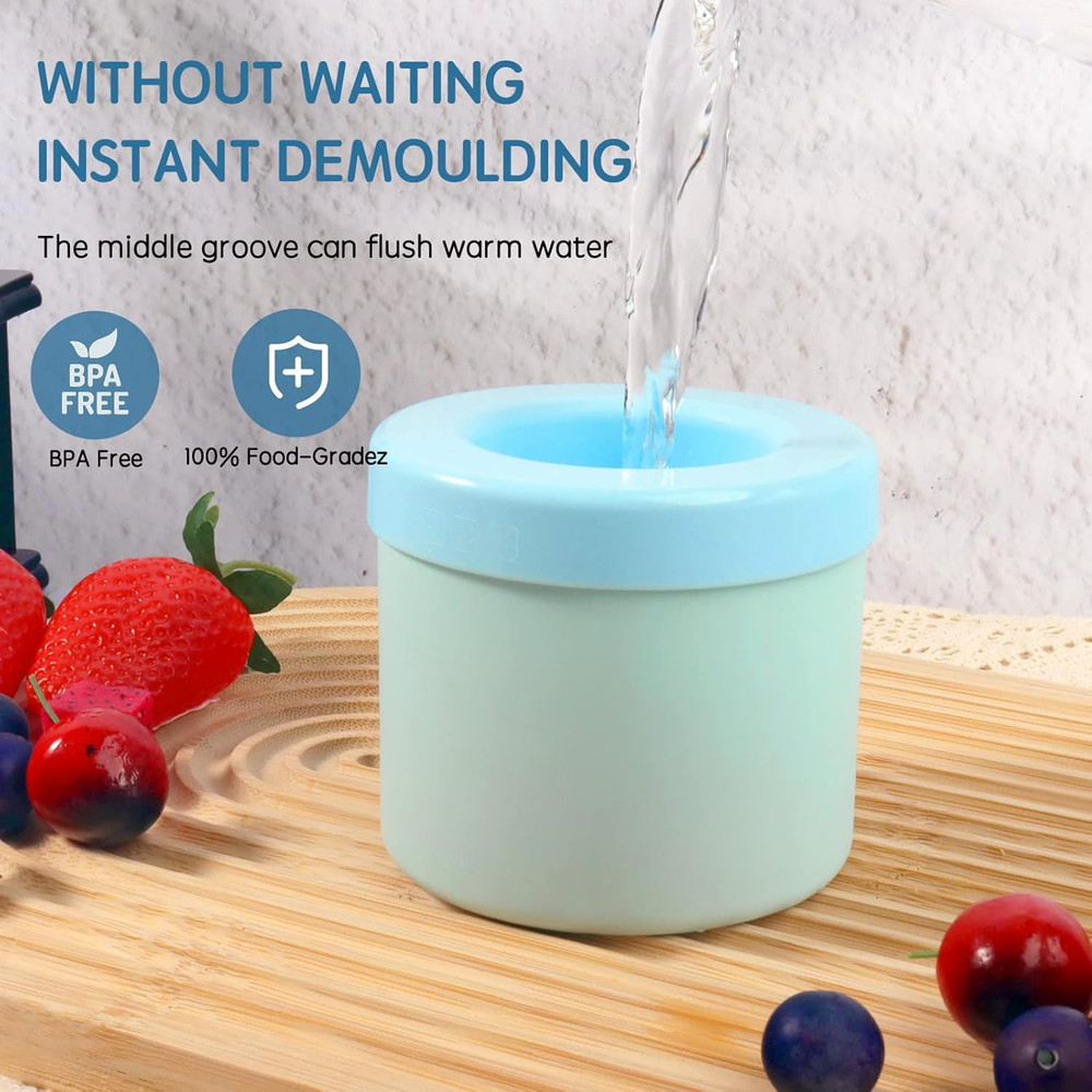 3D Cylinder Silicone Ice Cube Mold with Easy Release Press Design