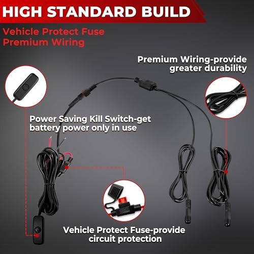 12 Pods 324 LED 9 Sides Pure White Rock Lights Kit with Switch Wiring Harness,