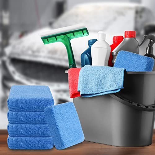 32 Pcs Microfiber Applicator Pads Soft Microfiber Foam Buffing Car Blue