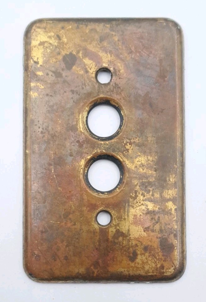 Vintage Push Button Light Switch Wall Plate Covers Rectangle Brass Hardware